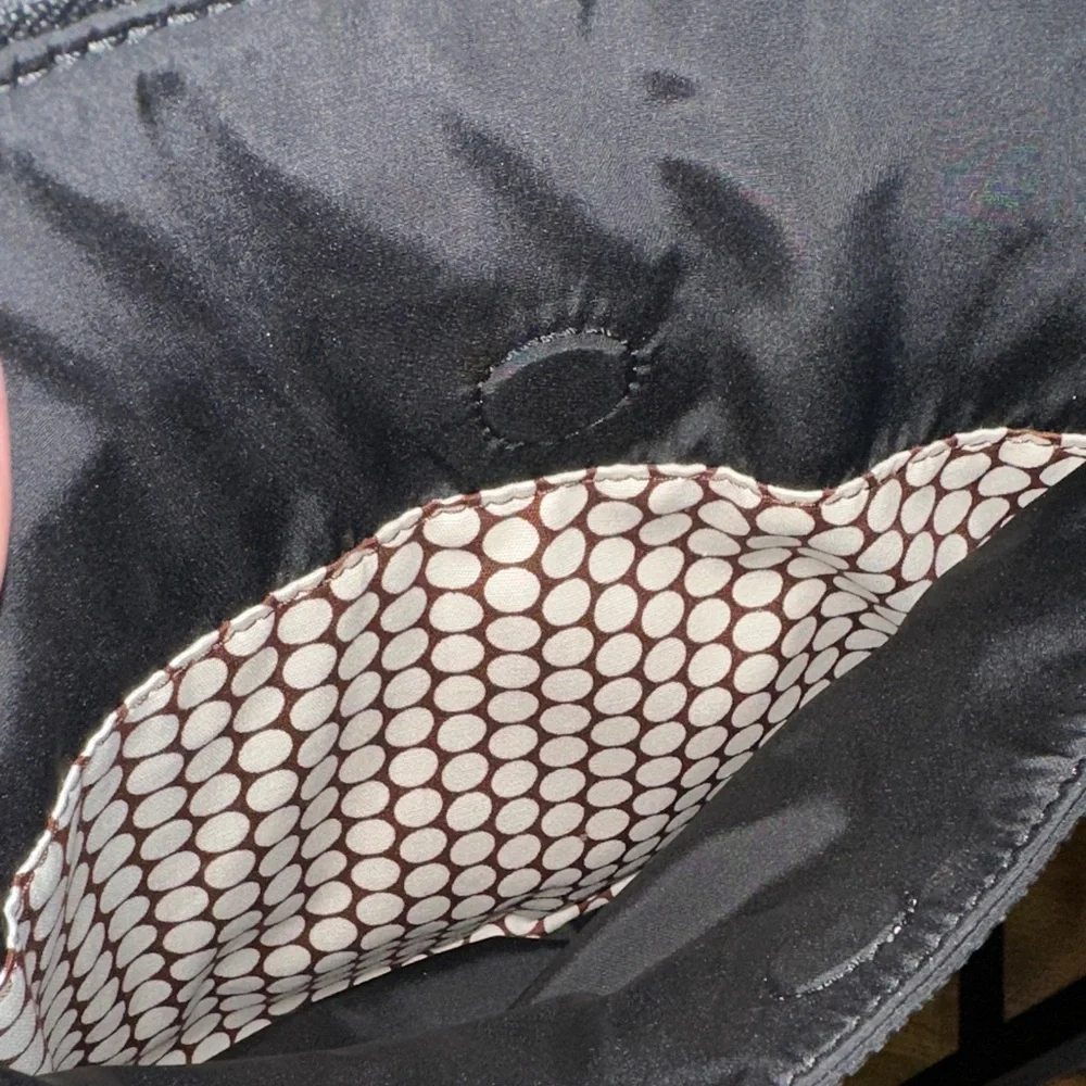Brighton Black and Brown Crocodile leather nylon Crossbody with sunglasses case - Picture 6 of 15